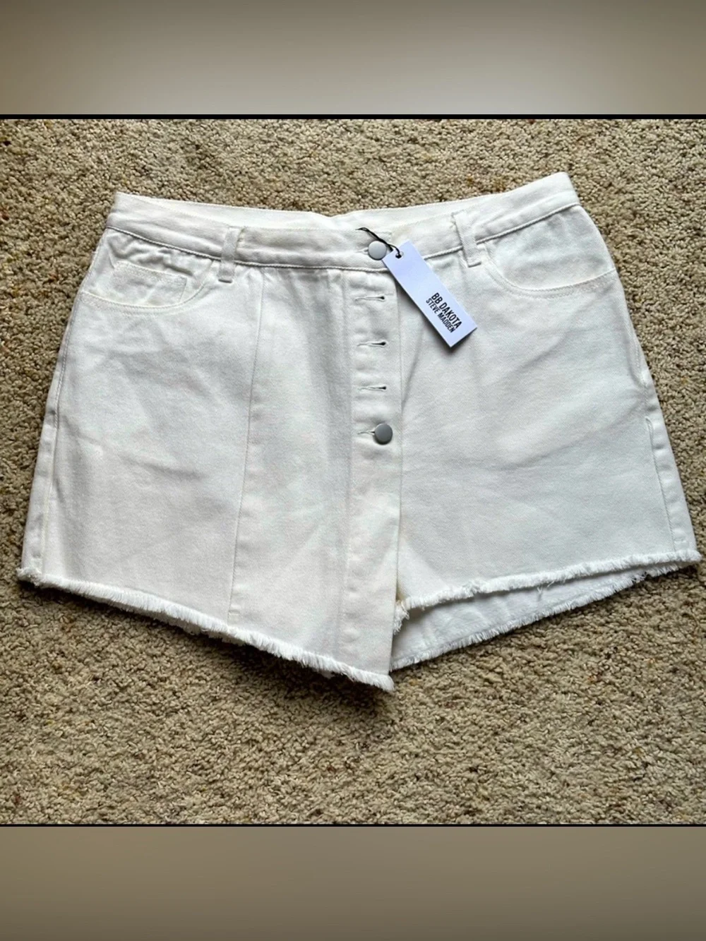 NEW BB Dakota by Steve Madden Womens White Denim Skort - Size XL